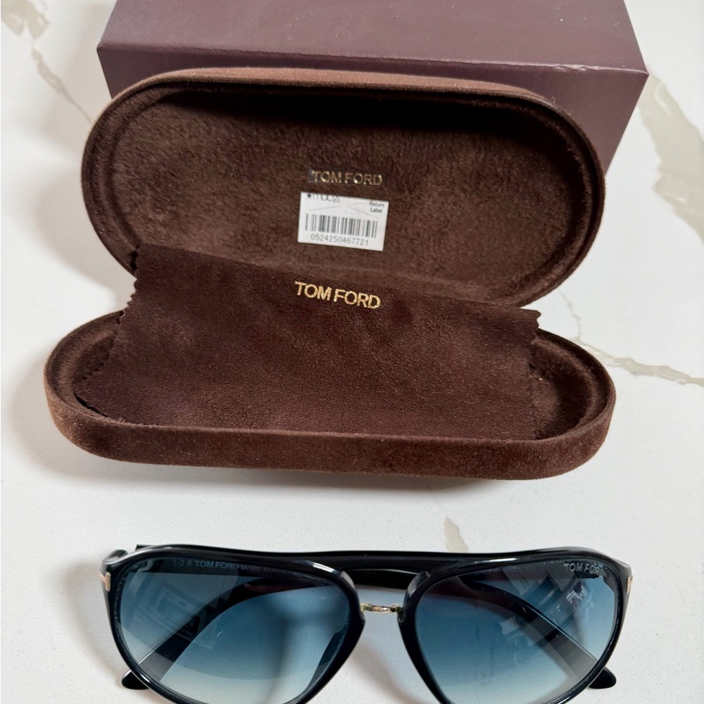 Tom Ford Black Frames with Blue Gradient Lenses